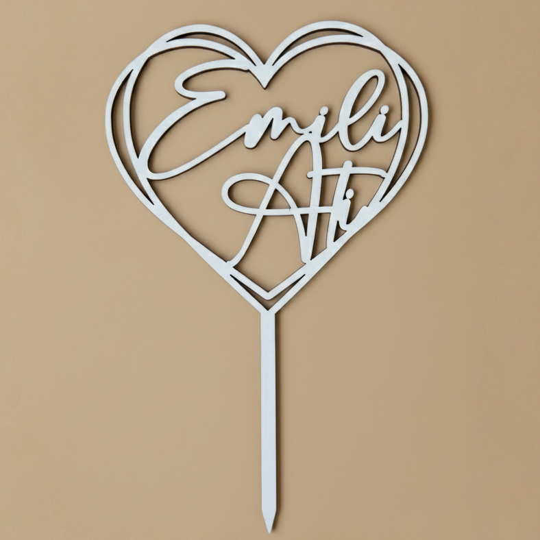 Topper - srček z imenom