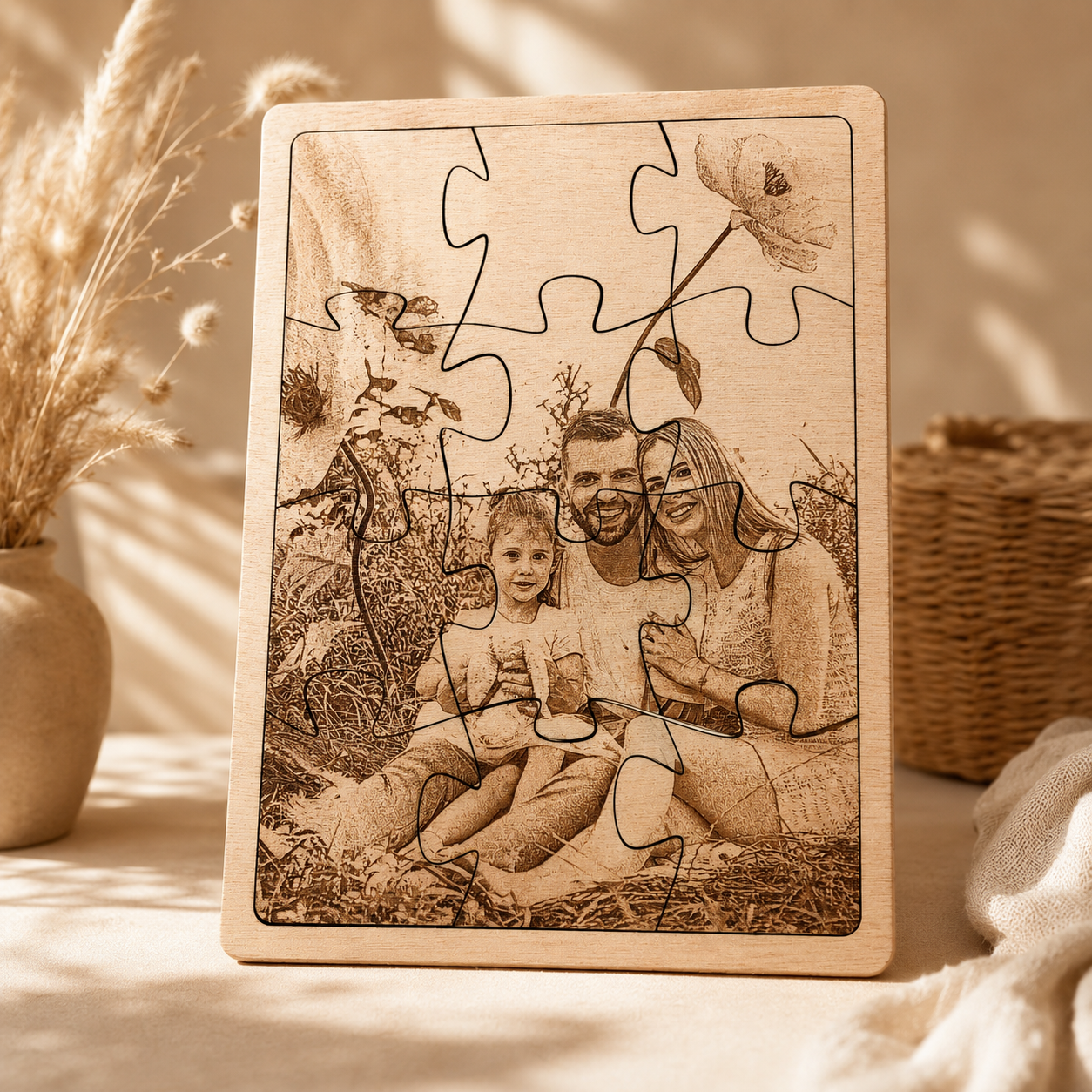 Lesene puzzle s sliko