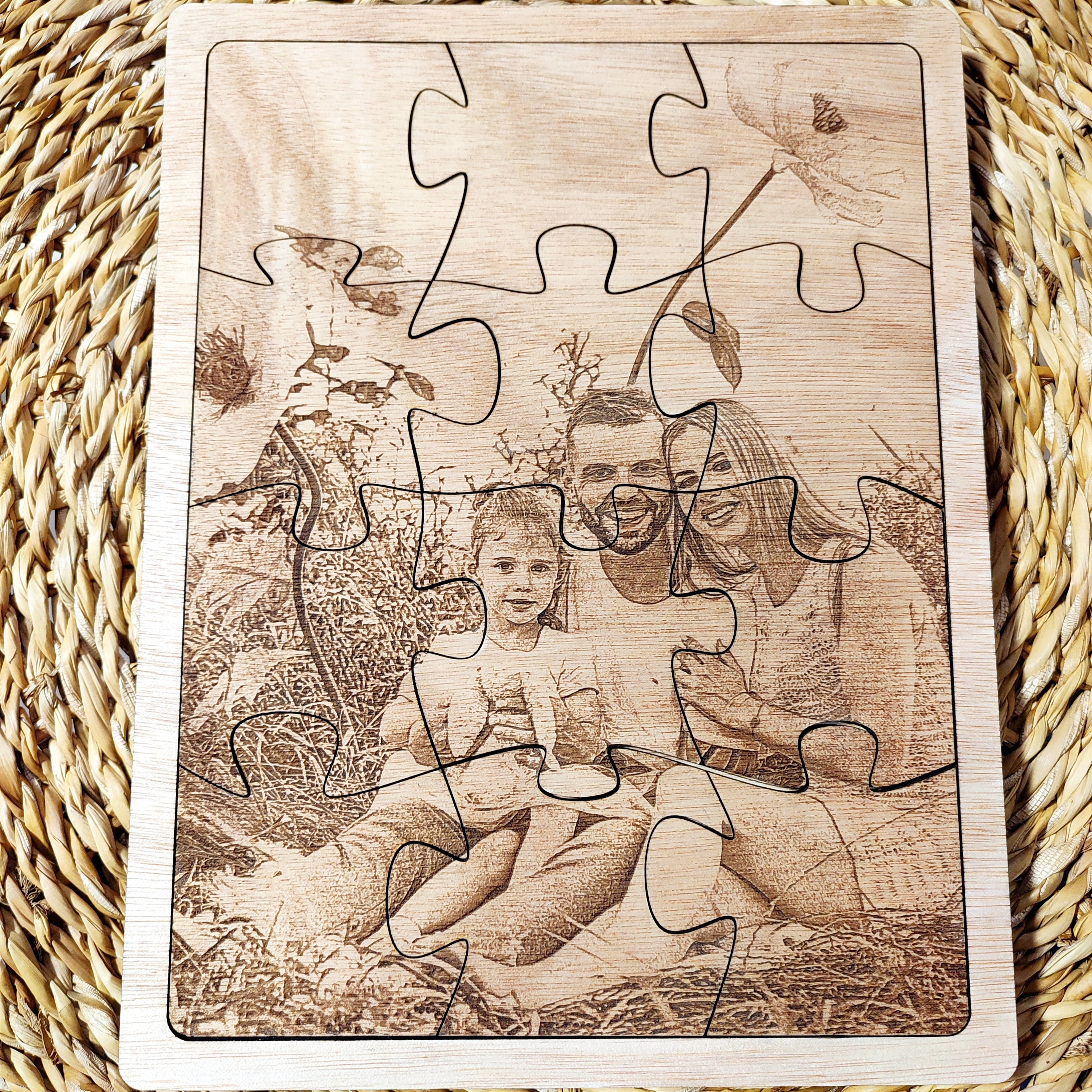 Lesene puzzle s sliko