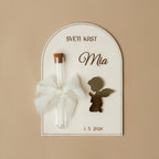 Lesena darilna tablica s šopkom suhega cvetja