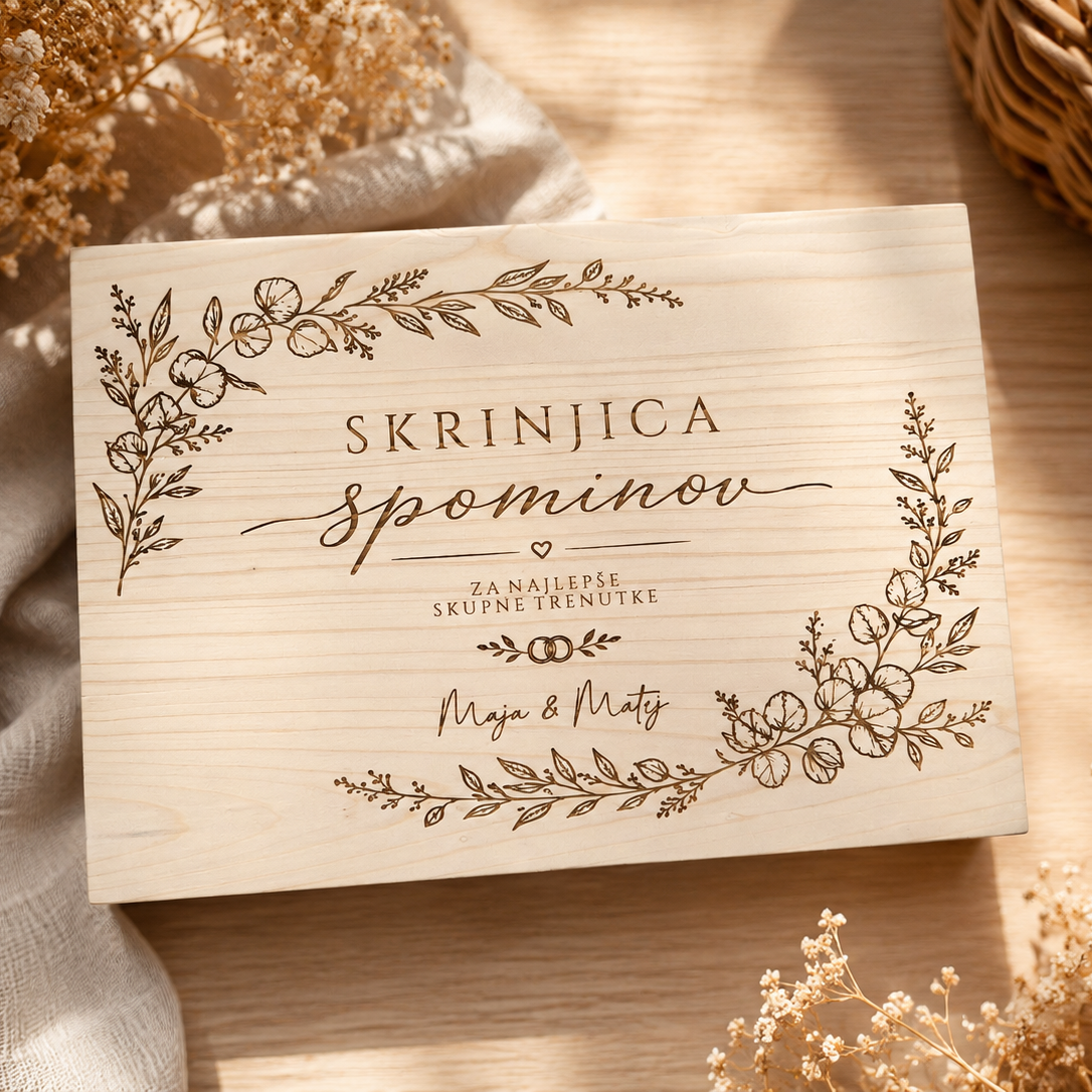 Lesena škatla - skrinjica spominov